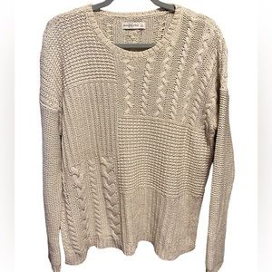 Abercrombie & Fitch Knit Sweater Women’s Size L Cable Various Patterns Beige